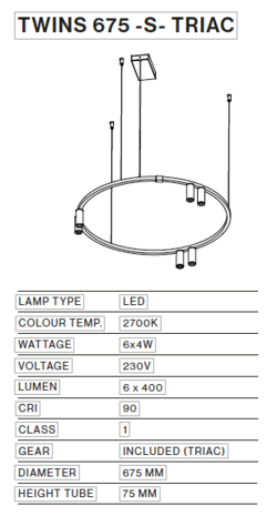 Twins 675-S hanglamp TossB 