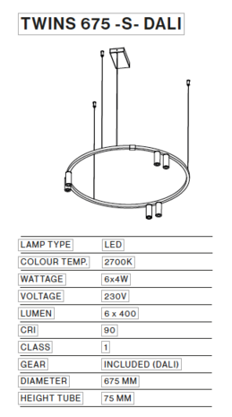 Twins 675-S hanglamp TossB 