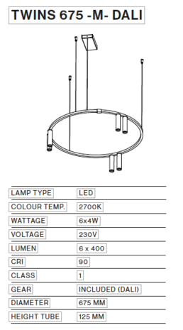 Twins 675-M hanglamp TossB 