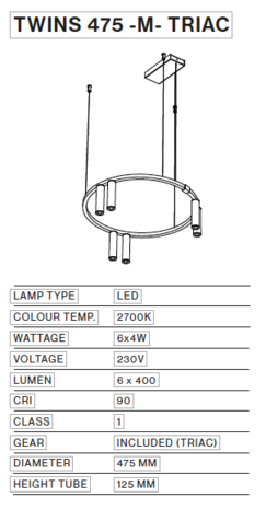 Twins 475-M hanglamp TossB 