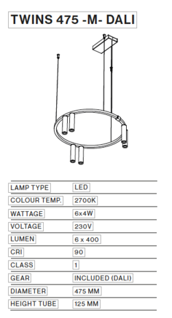 Twins 475-M hanglamp TossB 