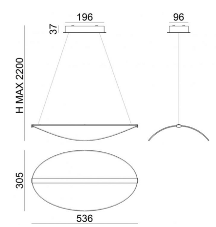 Diphy L 54 cm hanglamp Stilnovo