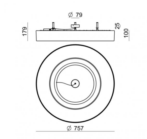 Saturn ø 76 cm plafondlamp Stilnovo