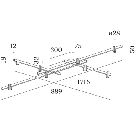 Trace Grid 1.0 led plafondlamp Wever & Ducre 