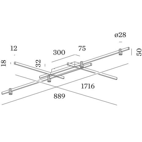 Trace Grid 2.0 led plafondlamp Wever & Ducre 