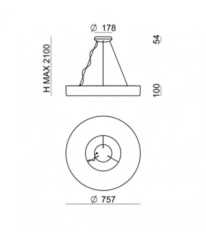 Saturn ø 76 cm hanglamp Stilnovo