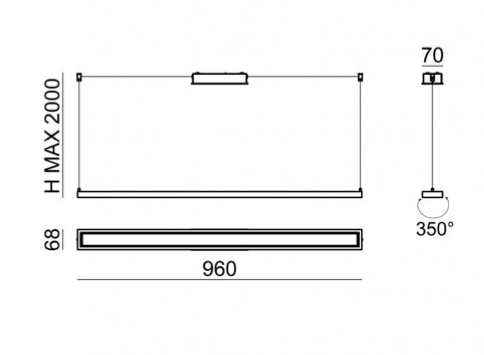 Tablet modules a Mono emission hanglamp Stilnovo