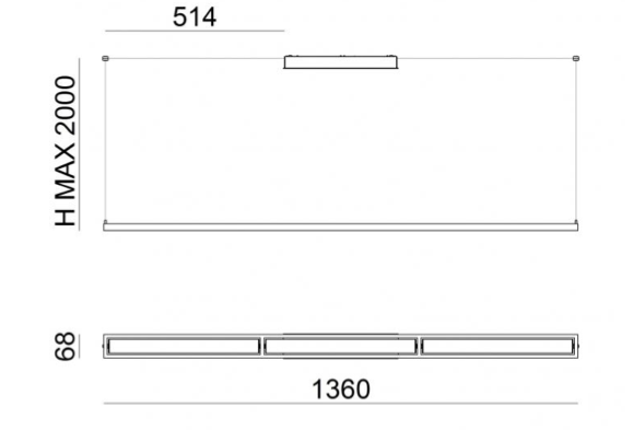 Tablet modules a 3 Lights hanglamp Stilnovo