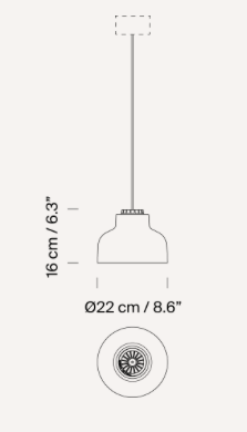 M64 Glossy Off White hanglamp Santa & Cole 