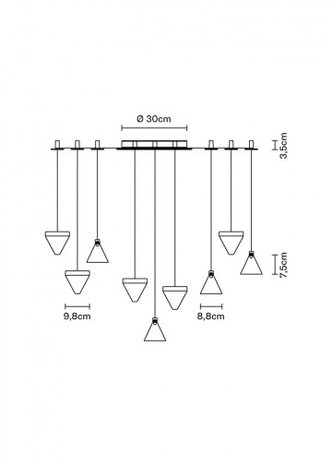 Tripla 9 hanglamp Fabbian 