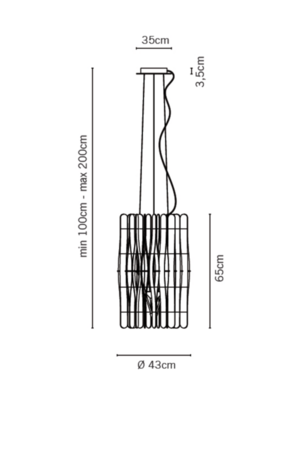 Stick f23 Ø 43 cm hanglamp Fabbian